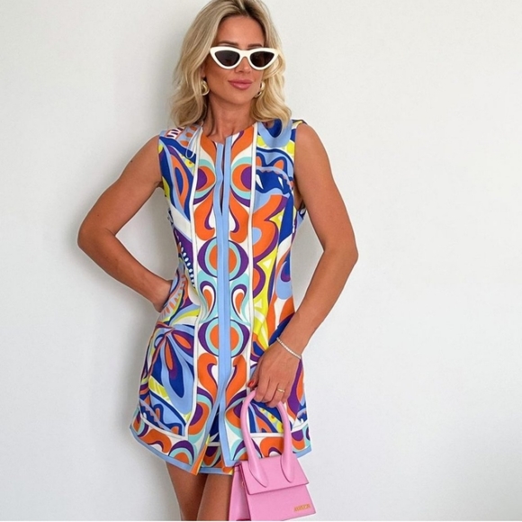 Zara Dresses & Skirts - Zara Printed Dress Mini NEW Pucci Vibes Size S
